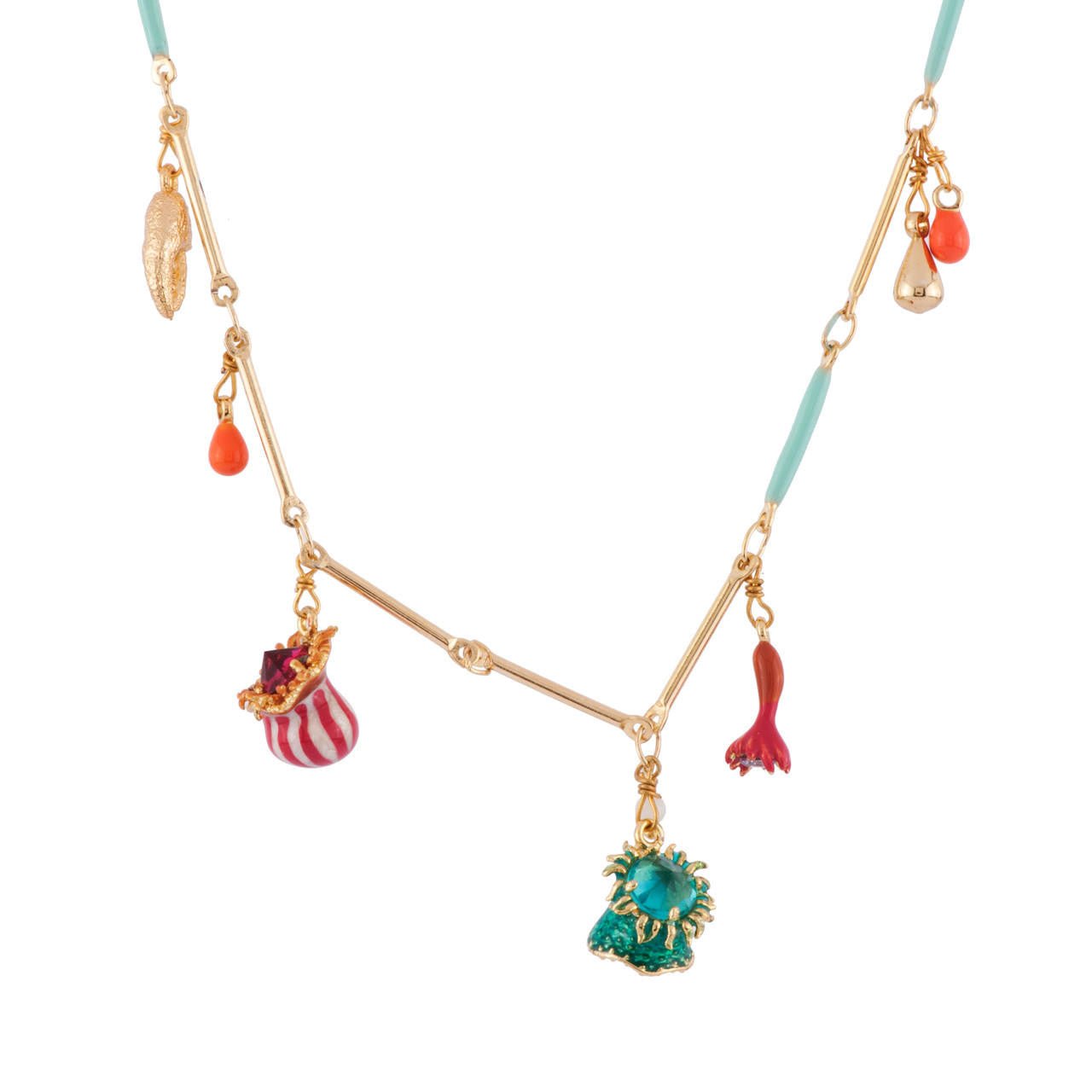Atlantide Adorned Chain & Multi - Pendants Necklace | AFAT3091 - Les Nereides