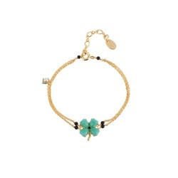 Au Petit Bonheur Four-Leaf Clover, Double Chain Green Bracelet | ACAB2021 - Les Nereides