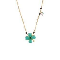 Au Petit Bonheur Four-Leaf Clover, Long Chain Green Necklace | ACAB3041 - Les Nereides