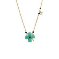 Au Petit Bonheur Four - Leaf Clover, Long Chain Green Necklace | ACAB3041 - Les Nereides