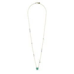 Au Petit Bonheur Four-Leaf Clover, Long Chain Green Necklace | ACAB3041 - Les Nereides