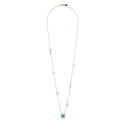 Au Petit Bonheur Four - Leaf Clover, Long Chain Green Necklace | ACAB3041 - Les Nereides