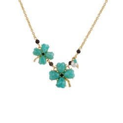 Au Petit Bonheur Four-Leaf Clover Posy Green Necklace | ACAB3031 - Les Nereides