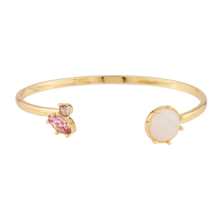 Bangle With Quartz And Pink Rhinestone Bracelet | Ajpf201/11 - Les Nereides