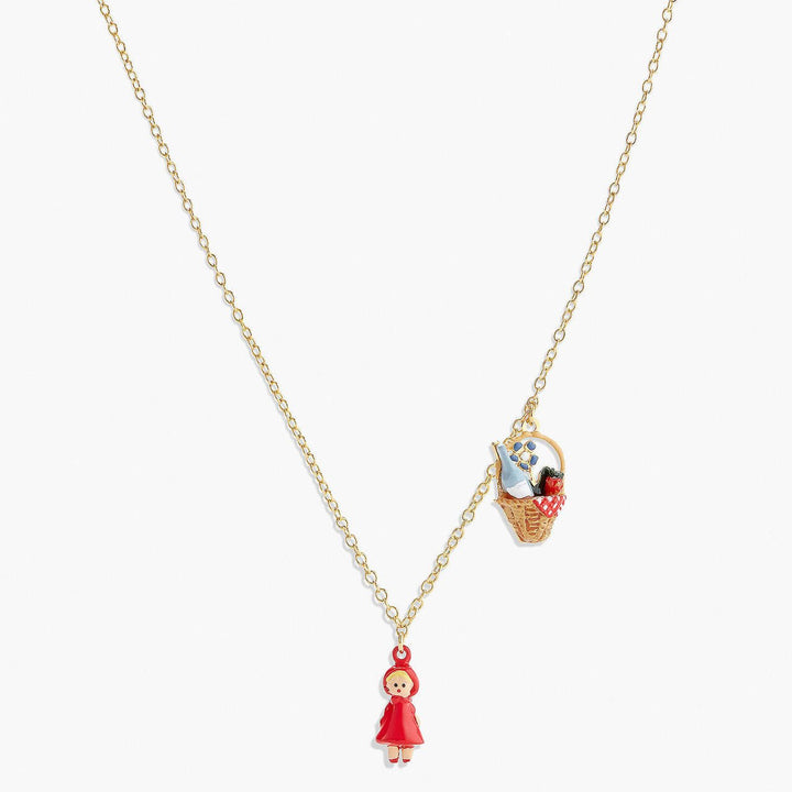 Basket And Little Red Riding Hood Pendant Necklace | APBB3081 - Les Nereides