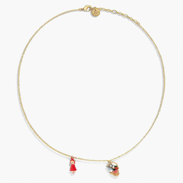 Basket And Little Red Riding Hood Pendant Necklace | APBB3081 - Les Nereides