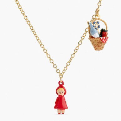 Basket And Little Red Riding Hood Pendant Necklace | APBB3081 - Les Nereides
