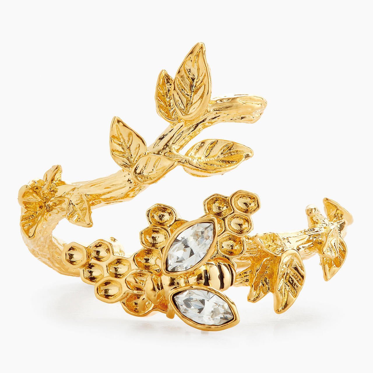 Bee And Honeycomb Adjustable Ring | APNF6041 - Les Nereides