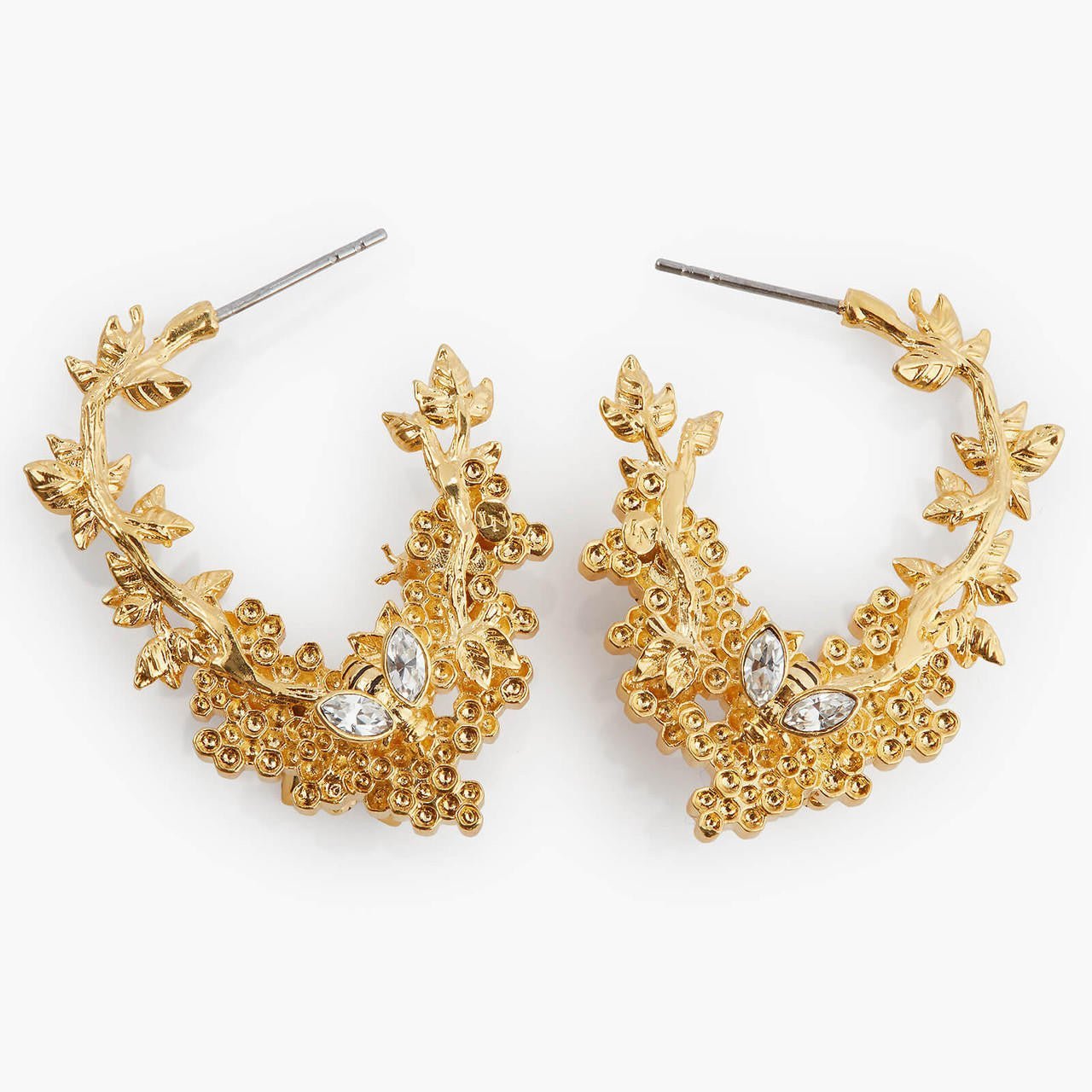 Bee And Honeycomb Hoop Earrings | APNF1101 - Les Nereides