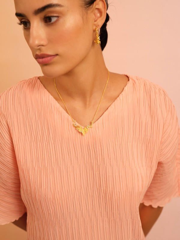 Bee And Honeycomb Statement Necklace | APNF3081 - Les Nereides