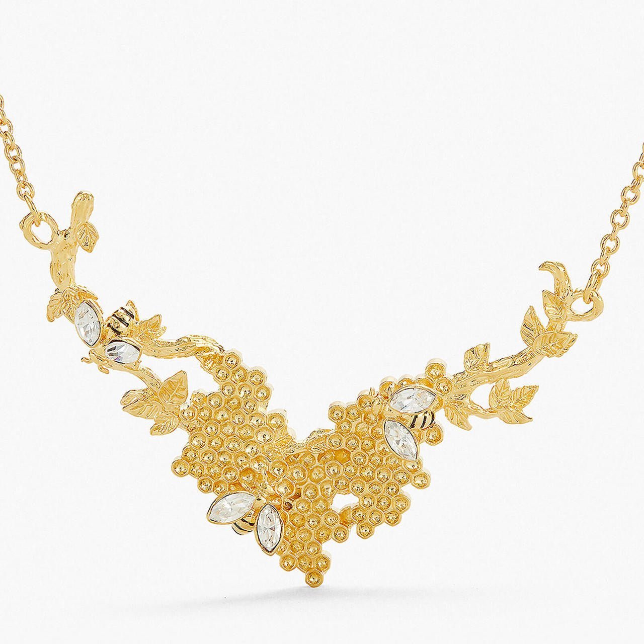 Bee And Honeycomb Statement Necklace | APNF3081 - Les Nereides