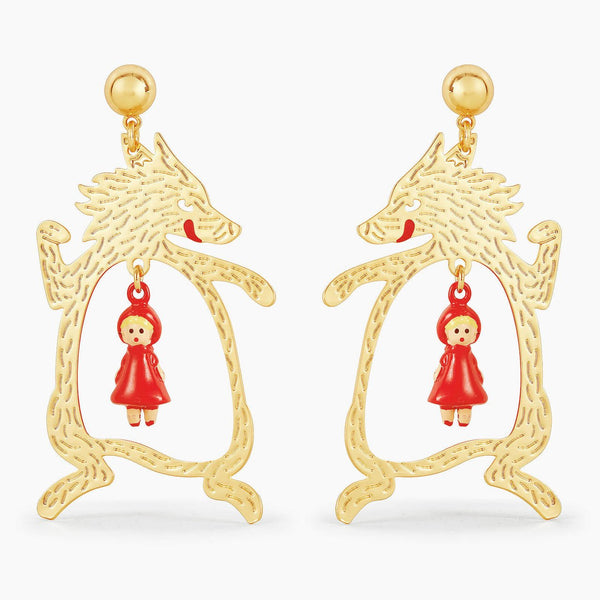 Big Bad Wolf And Little Red Riding Hood Earrings | APBB1021 - Les Nereides