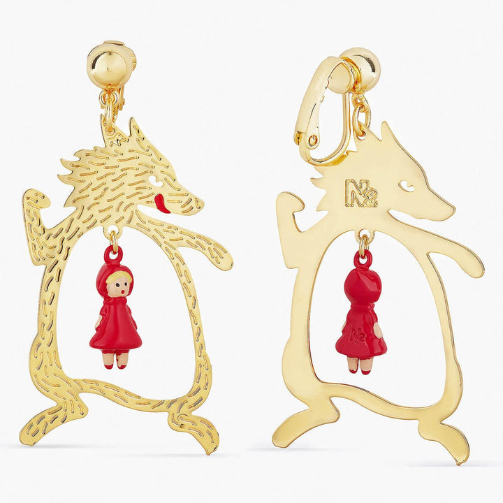 Big Bad Wolf And Little Red Riding Hood Earrings | APBB1021 - Les Nereides
