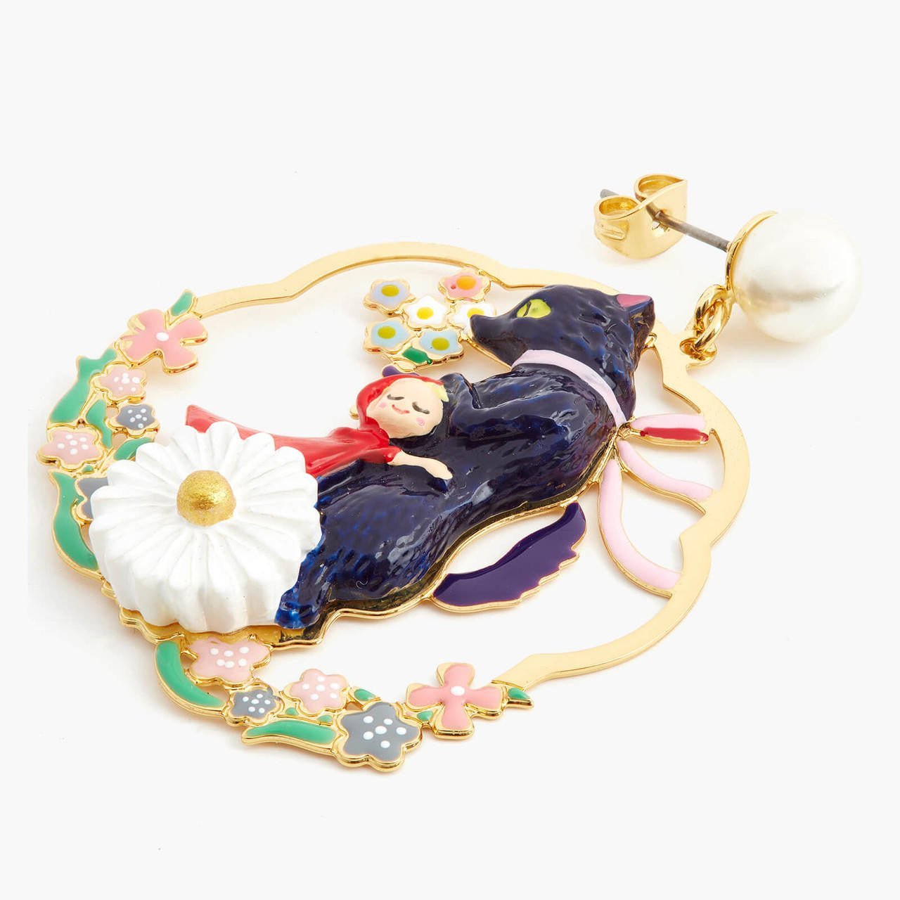 Big Bad Wolf And Little Red Riding Hood Hoop Earrings | APBB1011 - Les Nereides