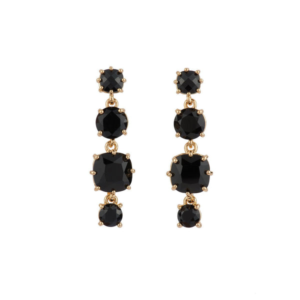 Black 4 Stones La Diamantine Earrings | ACLD1202 - Les Nereides