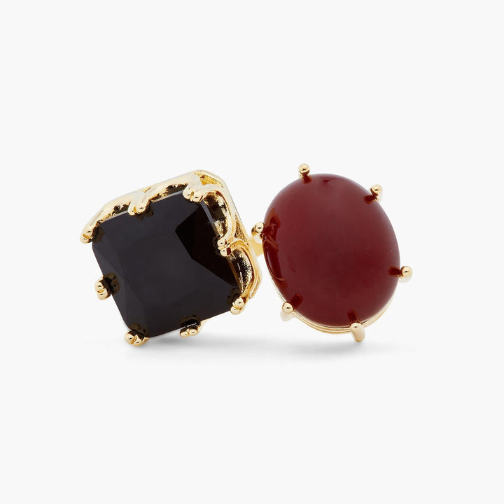 Black And Red Stones You And Me Ajustable Ring | ARCL6011 - Les Nereides