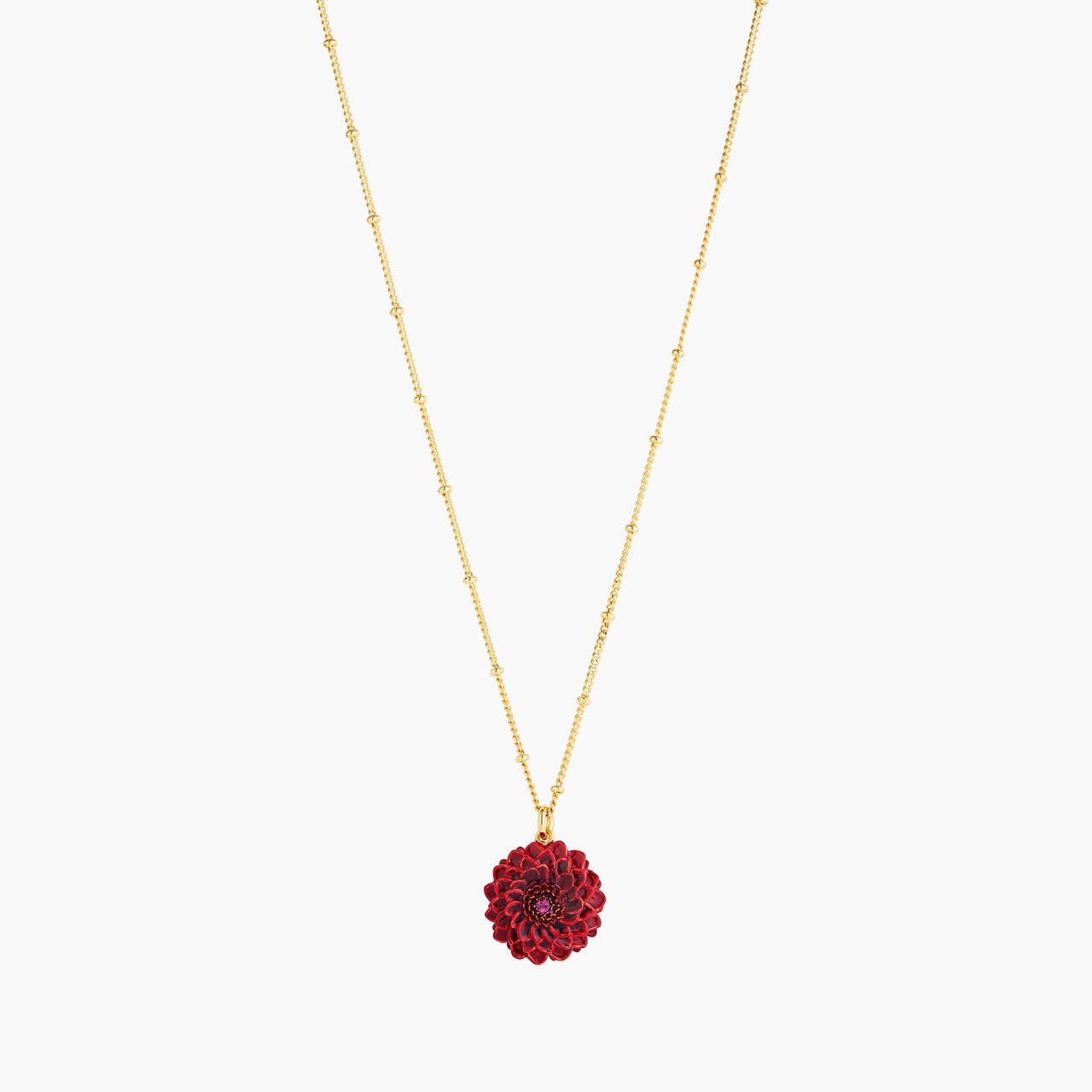 Black Dahlia Pendant Necklace | AOLF3031 - Les Nereides