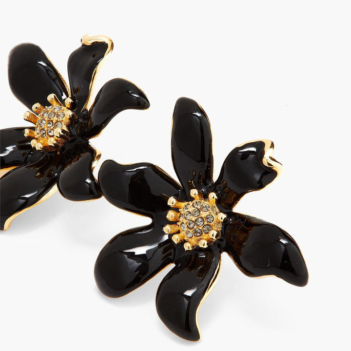 Black lily earrings | AQFN1081 - Les Nereides