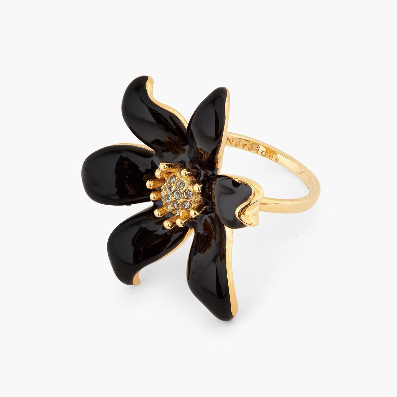 Black lily fine ring | AQFN6011 - Les Nereides