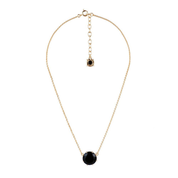 Black Round Stone La Diamantine Pendant Necklace | ACLD3012 - Les Nereides