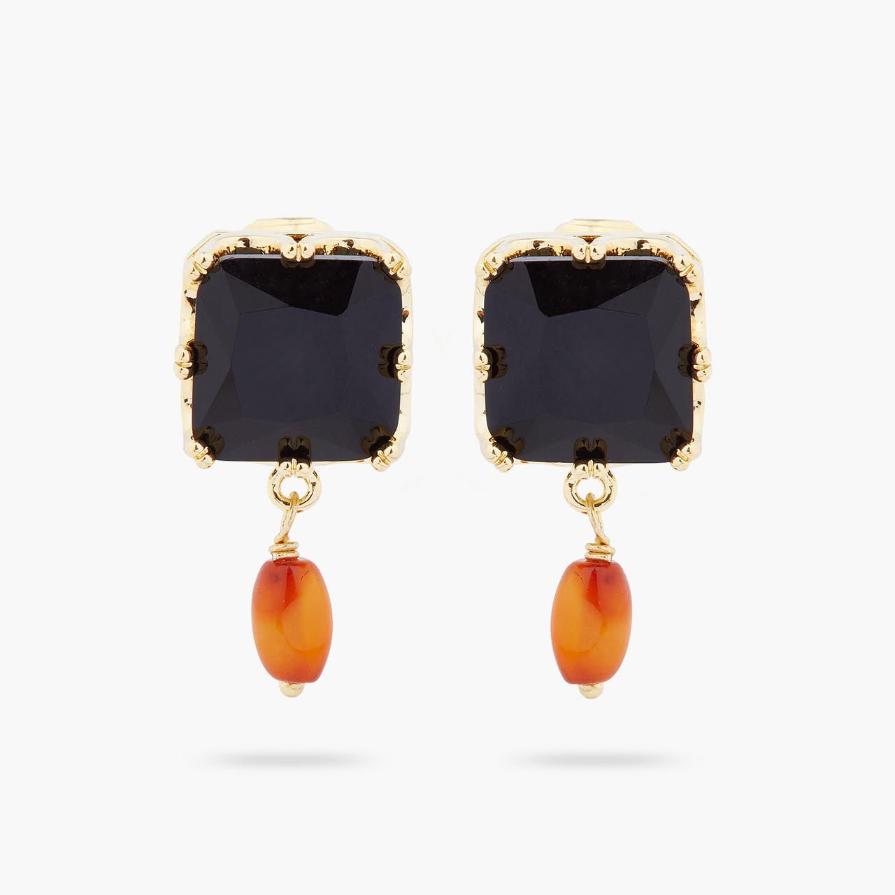 Black on sale square earrings