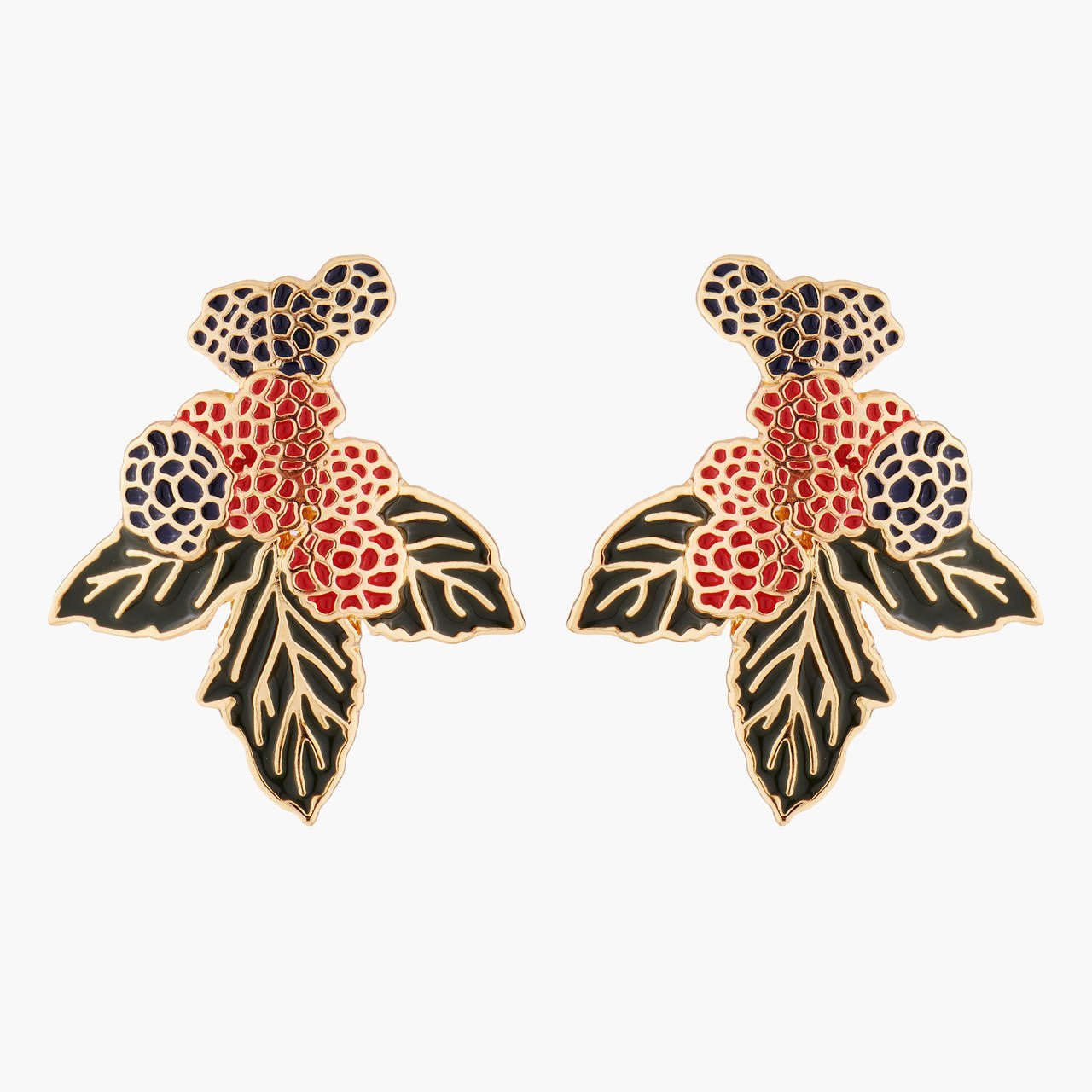Blackberry And Raspberry Earrings | AMBE101C/1 - Les Nereides