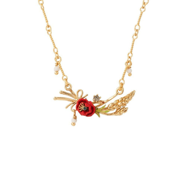 Bles Dores Ears Of Wheat, Poppy & Knot Necklace | ADBD3041 - Les Nereides