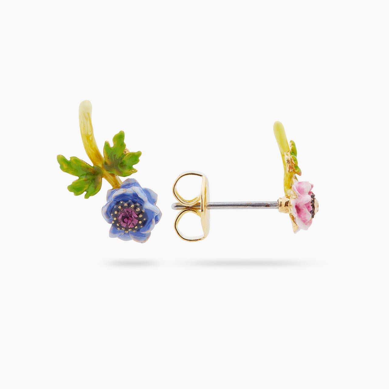 Blue And Pink Anemone Earrings | ARPF1071 - Les Nereides