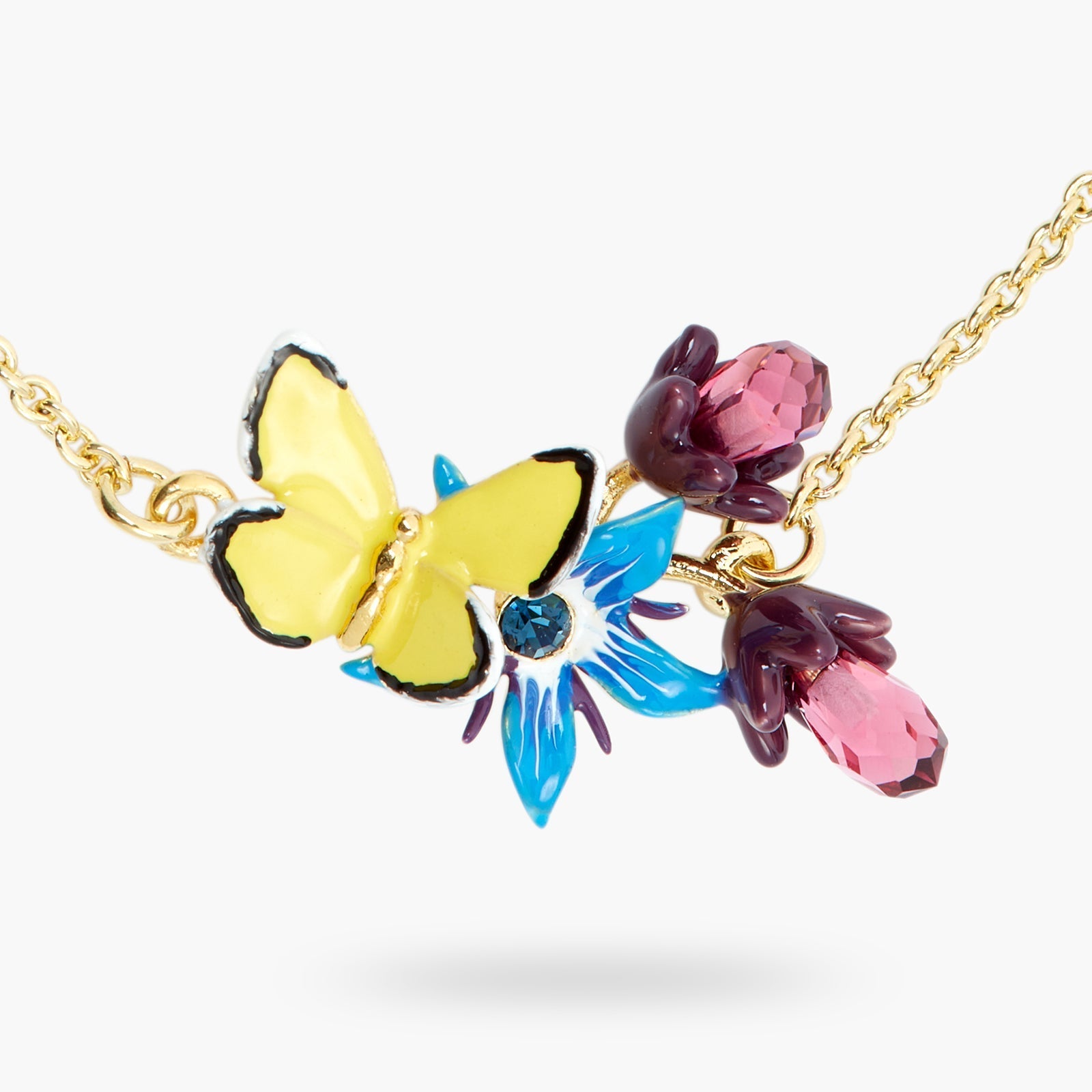 Blue Flower And Yellow Butterfly Fine Bracelet | ASPO2021 - Les Nereides