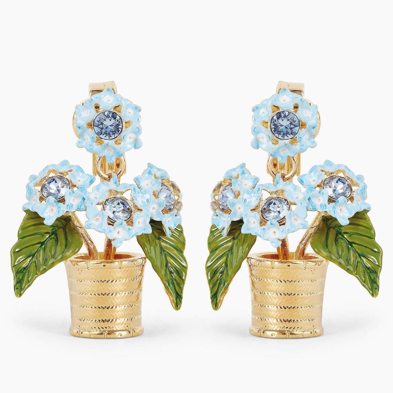 Blue Hydrangea Pot Earrings | APIP1041 - Les Nereides