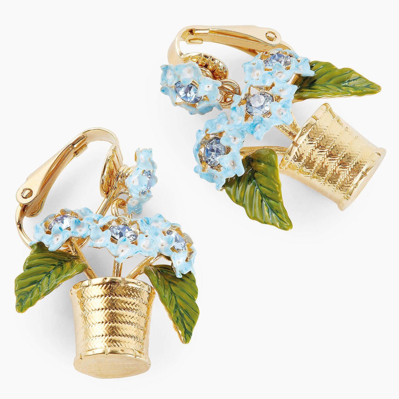 Blue Hydrangea Pot Earrings | APIP1041 - Les Nereides