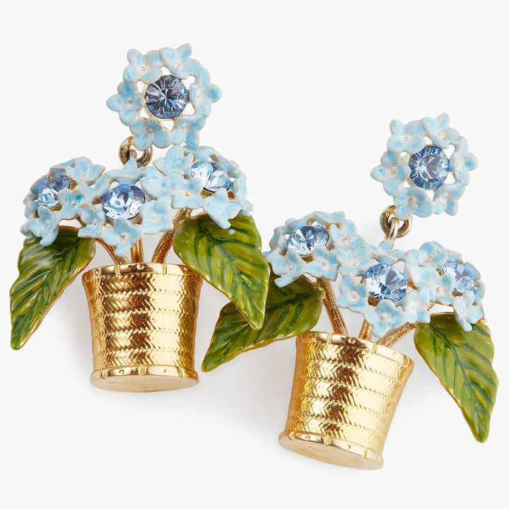 Blue Hydrangea Pot Earrings | APIP1041 - Les Nereides