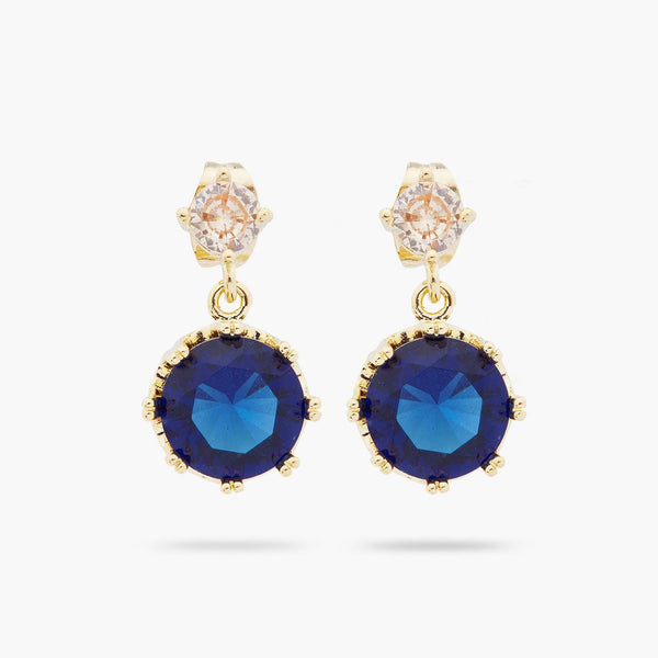 Blue Round Stone Earrings | ARCL1041 - Les Nereides