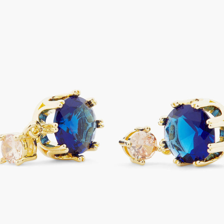 Blue Round Stone Earrings | ARCL1041 - Les Nereides