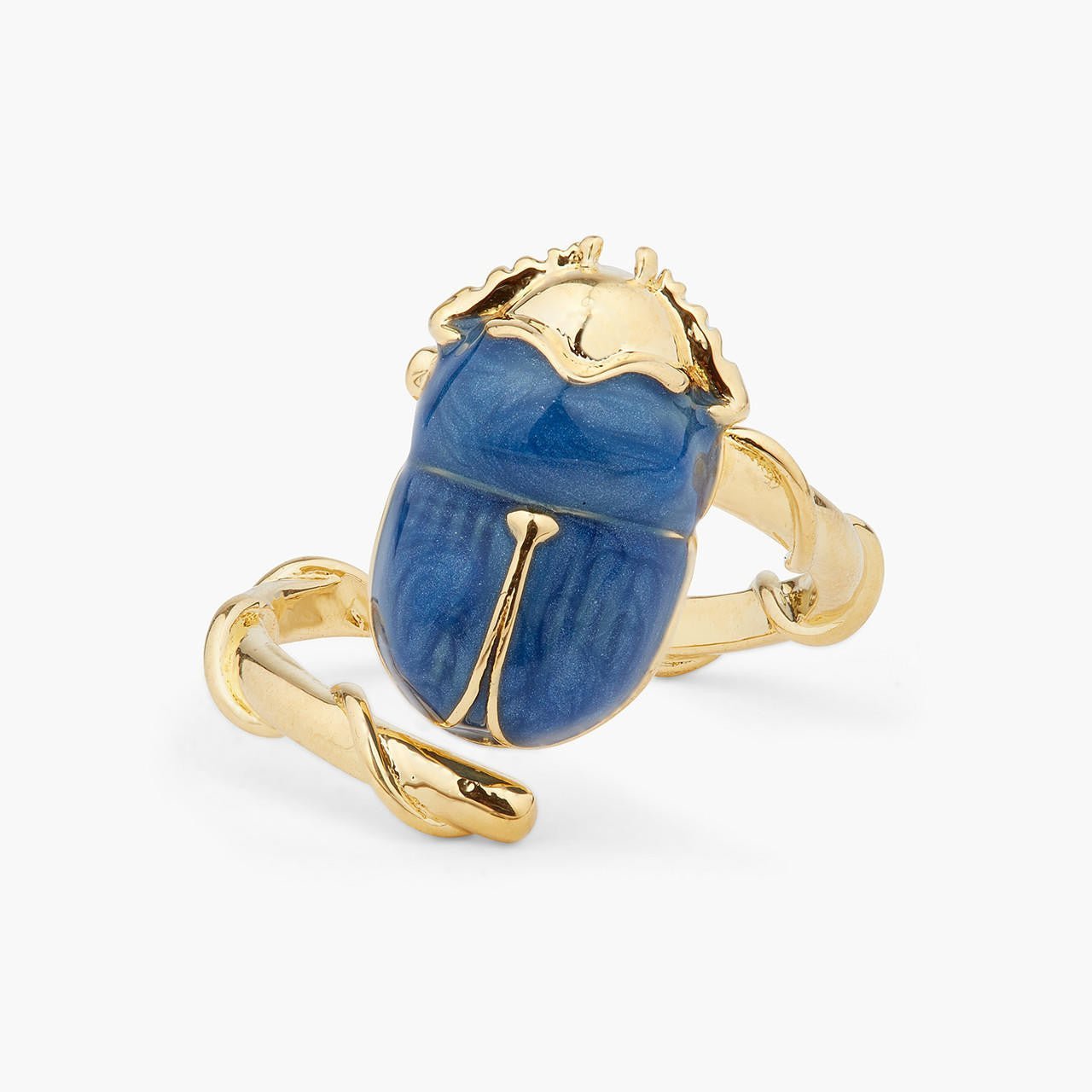 Blue Scarab Beetle Adjustable Ring | ARAM6021 - Les Nereides