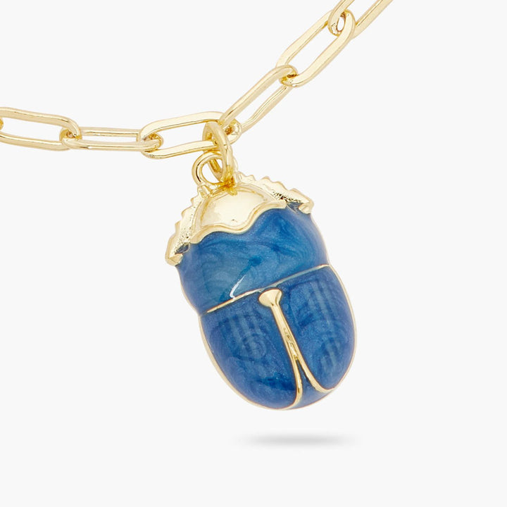 Blue Scarab Beetle Link Chain Bracelet | ARAM2021 - Les Nereides