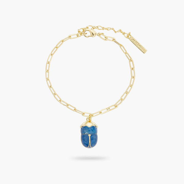 Blue Scarab Beetle Link Chain Bracelet | ARAM2021 - Les Nereides