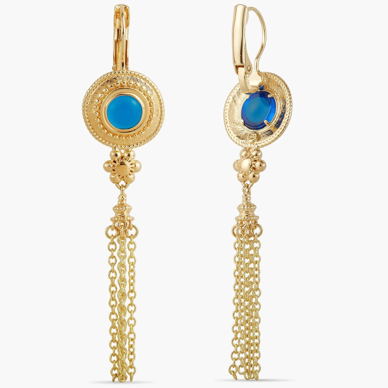 Blue Stone Sleeper Earrings | APJS1021 - Les Nereides