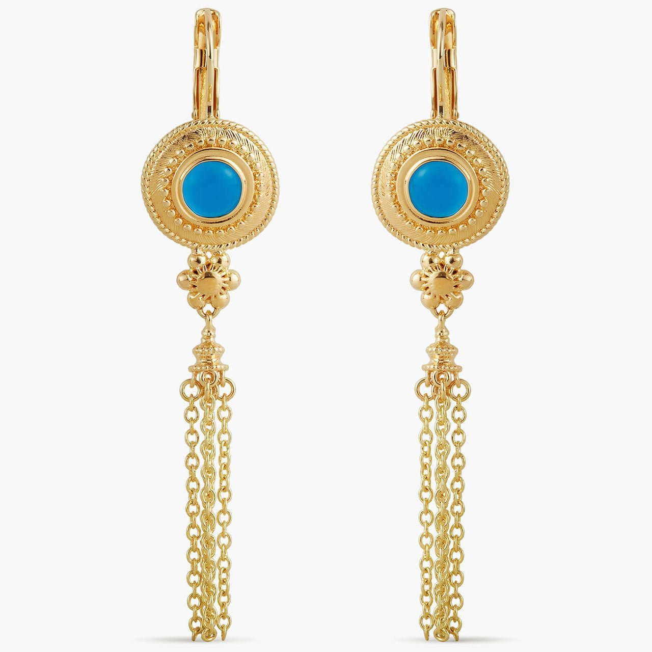 Blue Stone Sleeper Earrings | APJS1021 - Les Nereides