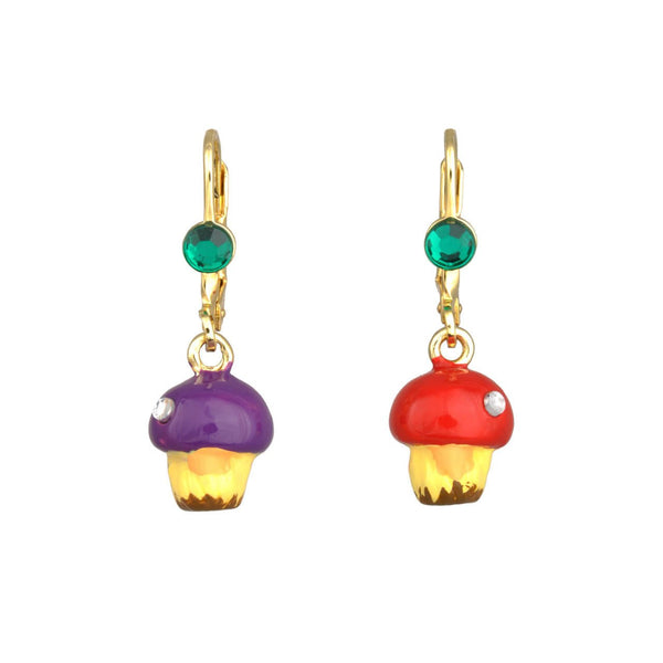 Bo Chaperon & Champignons Avec Deux Champignons _X000D_ Earrings | YCC1041 - Les Nereides