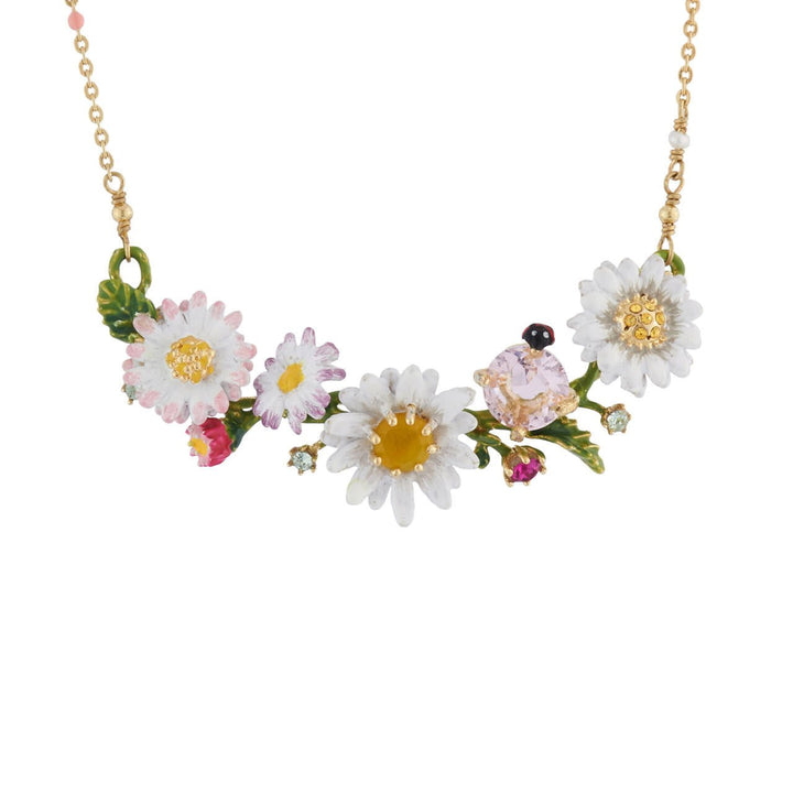 Branch Of Daisies And Faceted Crystal Necklace | AIPR3021 - Les Nereides