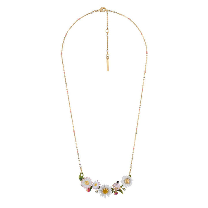 Branch Of Daisies And Faceted Crystal Necklace | AIPR3021 - Les Nereides