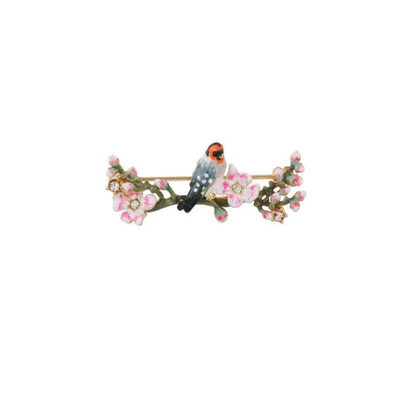 Brooch Chant Des Oiseaux Bird & Cherry Blossoms Brooch | ADCO5021 - Les Nereides