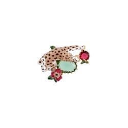 Brooch Charmant Felin Panther In A Tropical Garden Enamel Brooch | ACCF5012 - Les Nereides