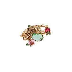 Brooch Charmant Felin Panther In A Tropical Garden Gold Brooch | ACCF5011 - Les Nereides