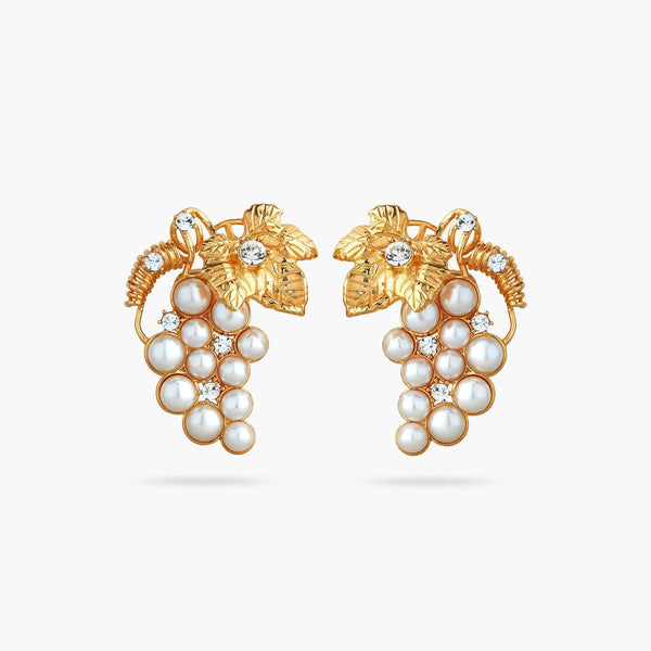 Bunch Of Grapes And Cultured Pearls Earrings | AQVT1091 - Les Nereides