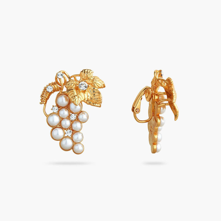 Bunch Of Grapes And Cultured Pearls Earrings | AQVT1091 - Les Nereides