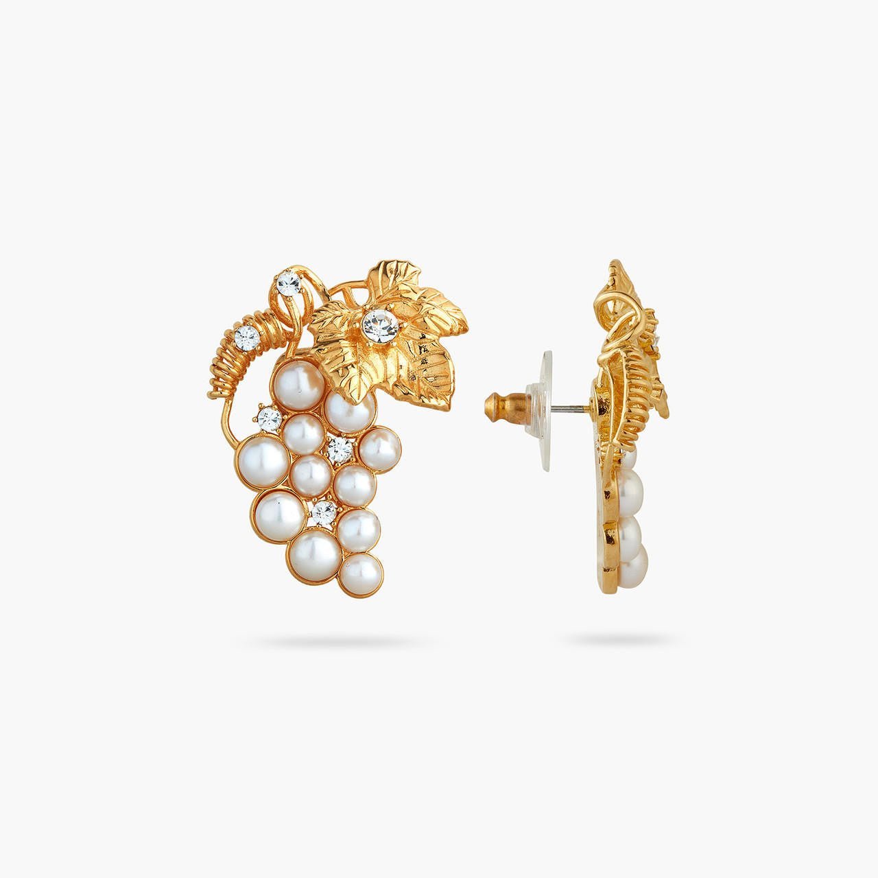 Bunch Of Grapes And Cultured Pearls Earrings | AQVT1091 - Les Nereides