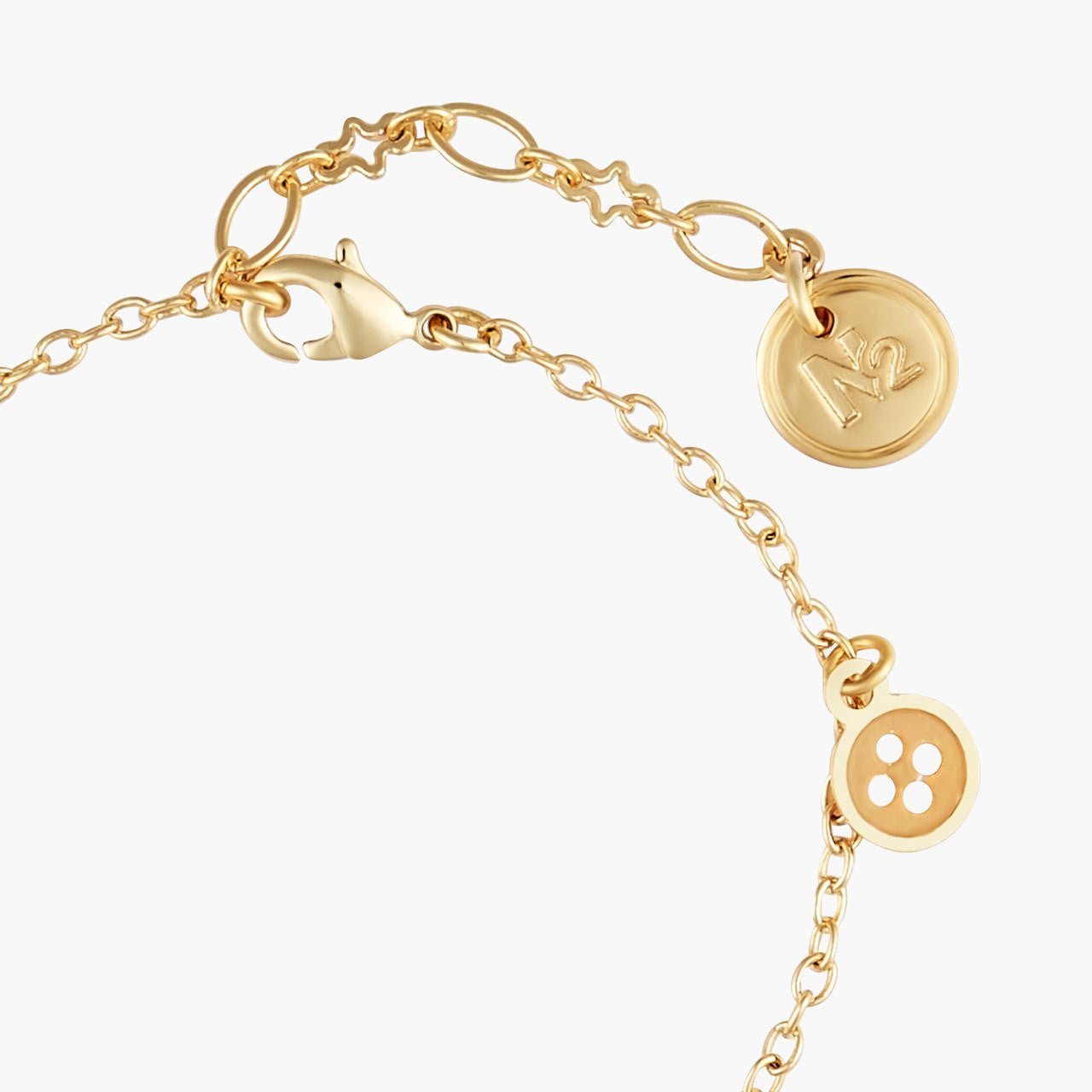 Button, Bird, Spool Of Thread And Mouse, Scissors And Faceted Crystal Thin Bracelet | AOCE2031 - Les Nereides