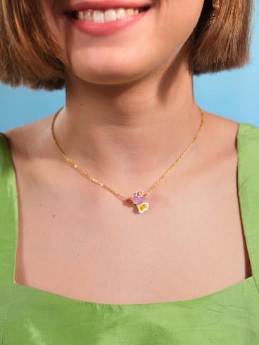 Calla And Pink Stone Statement Necklace | AQJF3051 - Les Nereides